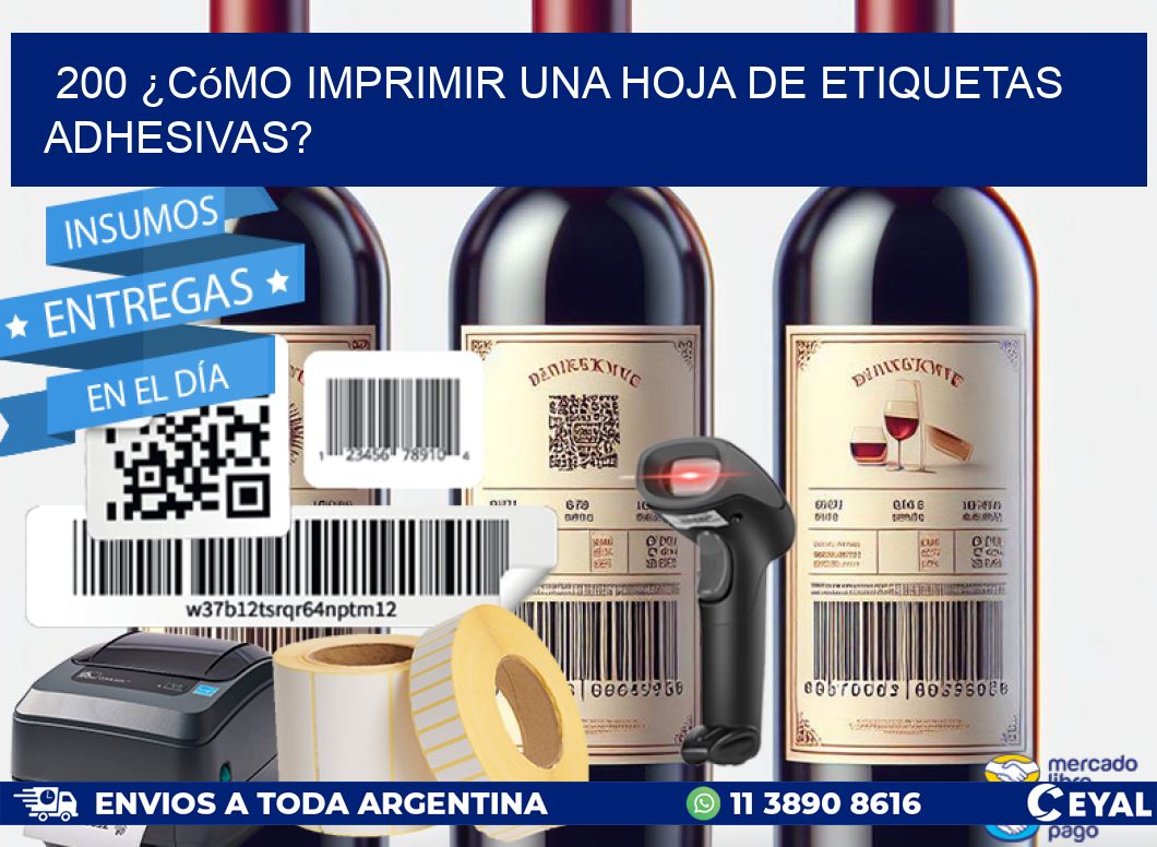 200 ¿Cómo imprimir una hoja de etiquetas adhesivas?