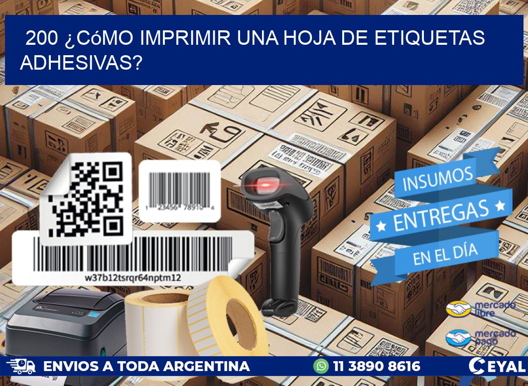 200 ¿Cómo imprimir una hoja de etiquetas adhesivas?