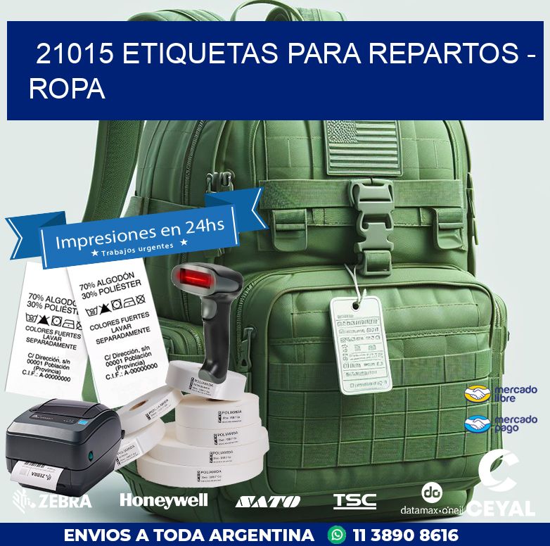 21015 ETIQUETAS PARA REPARTOS - ROPA
