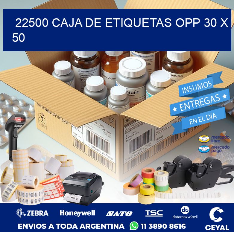 22500 CAJA DE ETIQUETAS OPP 30 X 50