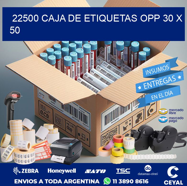 22500 CAJA DE ETIQUETAS OPP 30 X 50