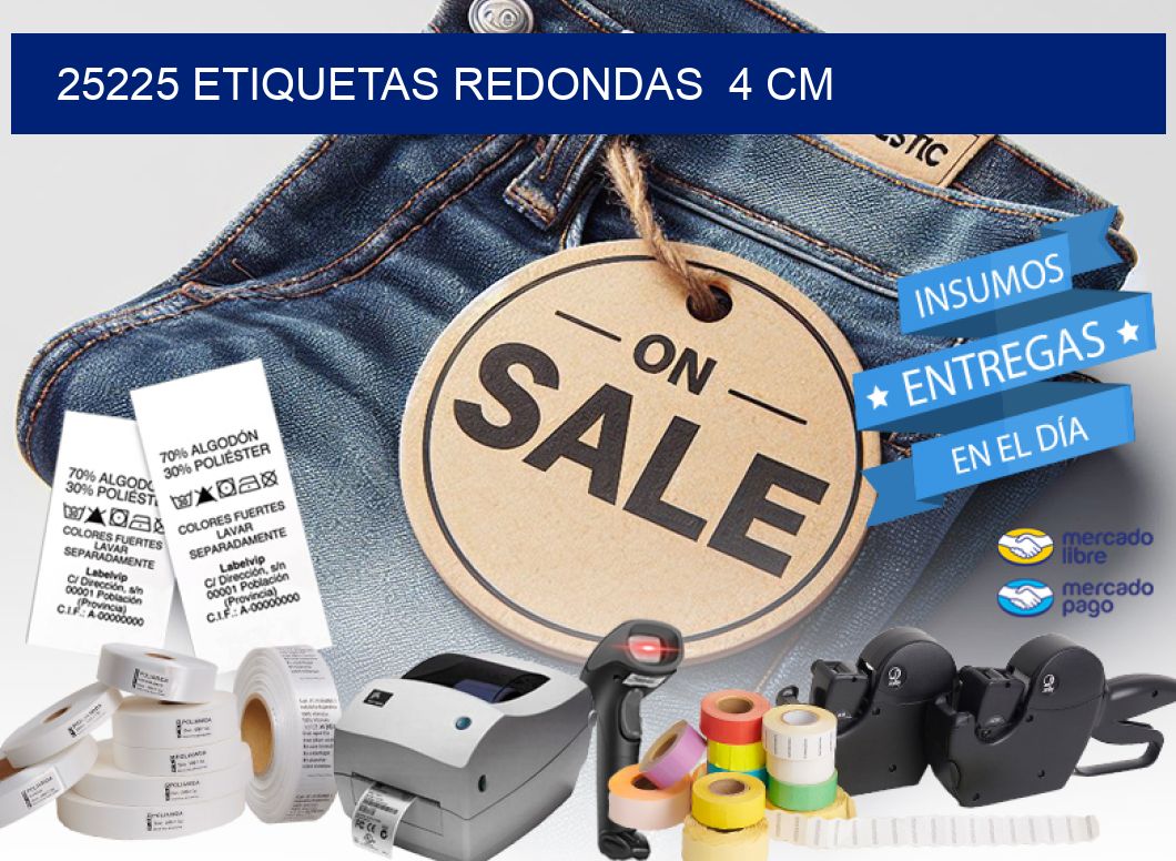 25225 ETIQUETAS REDONDAS 4 CM