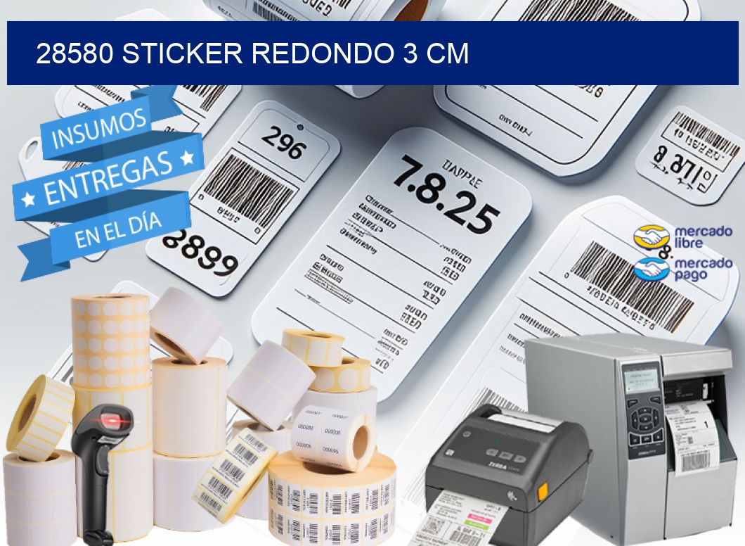 28580 STICKER REDONDO 3 CM