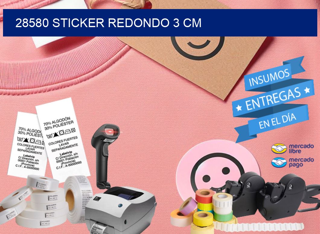 28580 STICKER REDONDO 3 CM