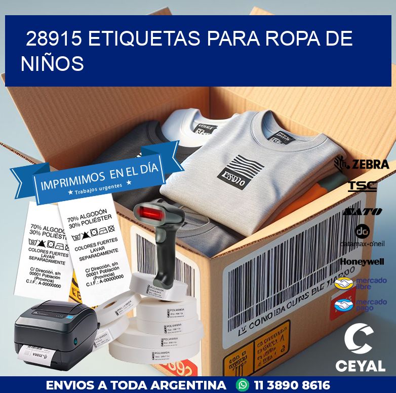 28915 ETIQUETAS PARA ROPA DE NIÑOS