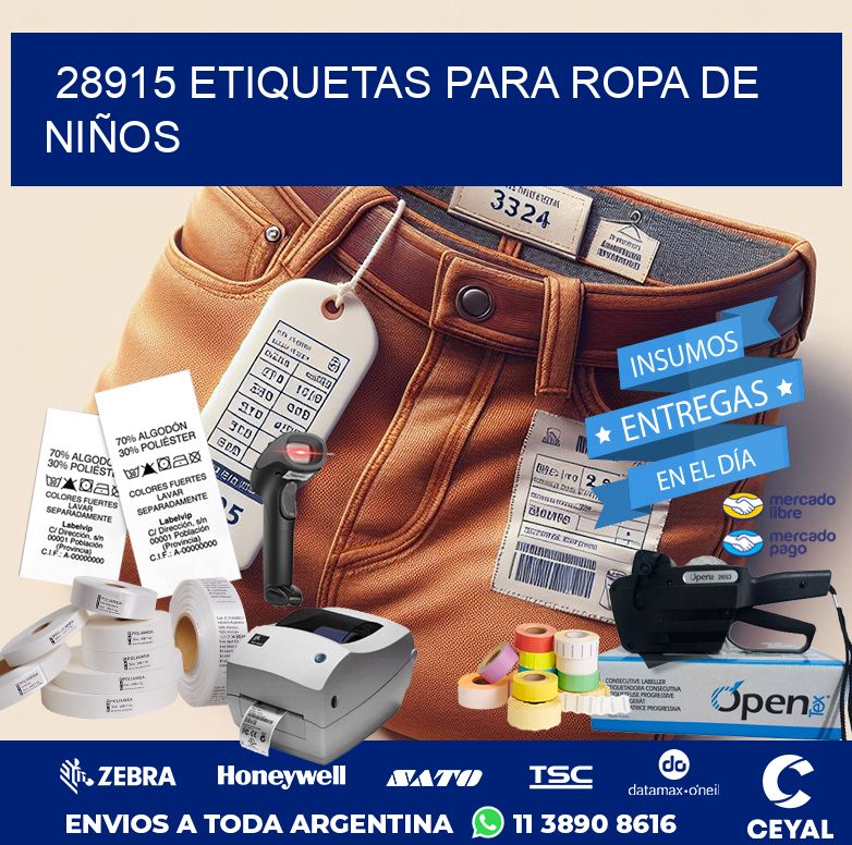 28915 ETIQUETAS PARA ROPA DE NIÑOS