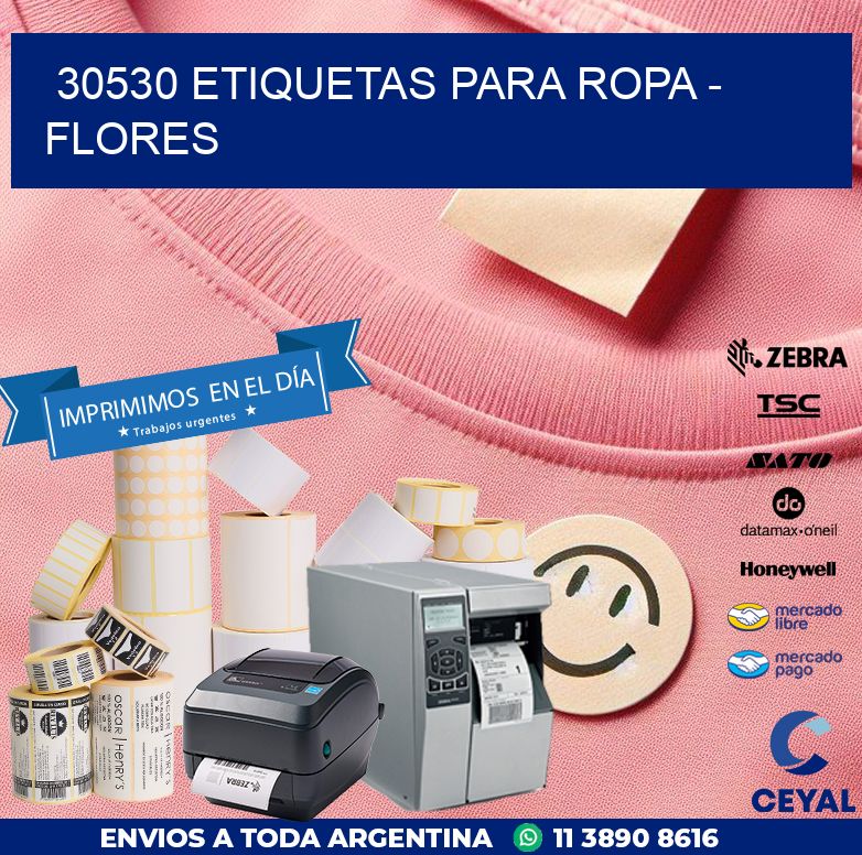 30530 ETIQUETAS PARA ROPA - FLORES