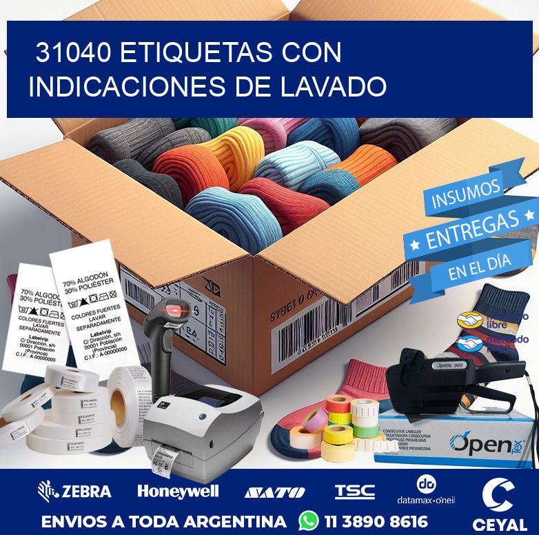 31040 ETIQUETAS CON INDICACIONES DE LAVADO