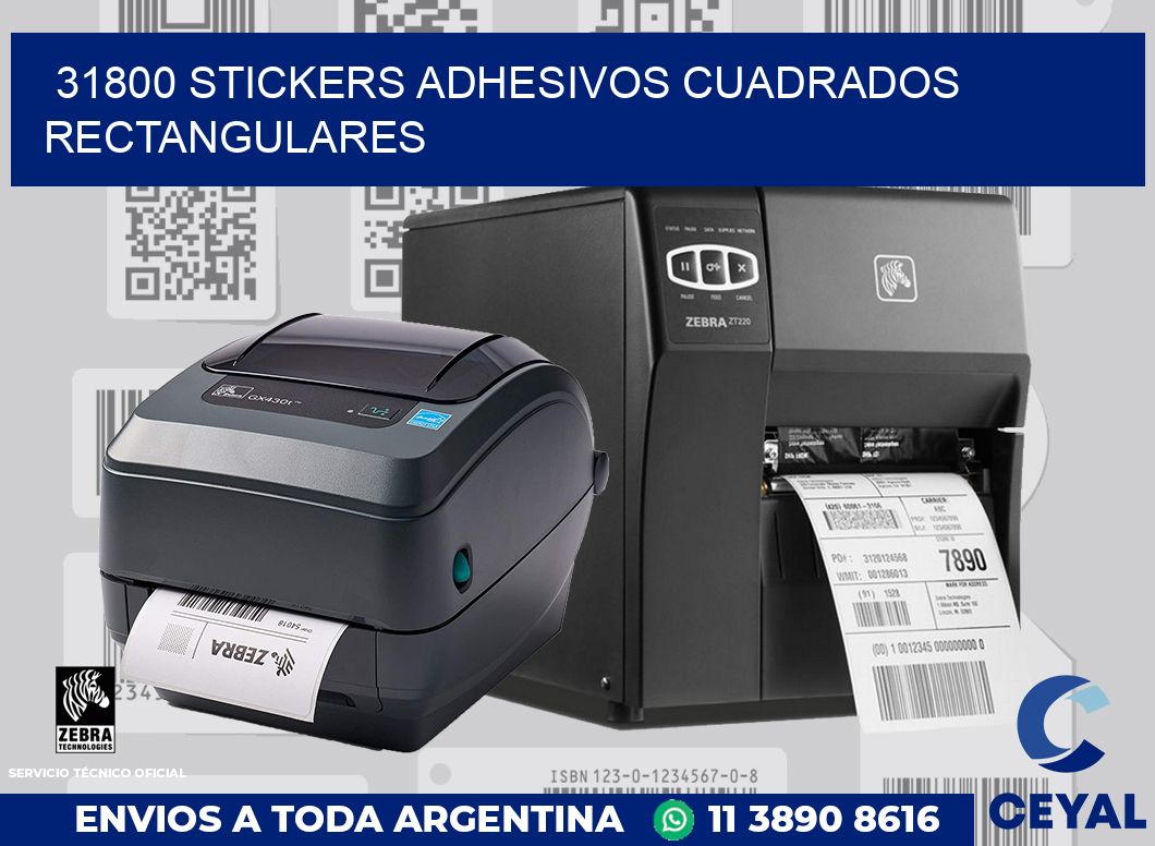 31800 stickers adhesivos cuadrados rectangulares