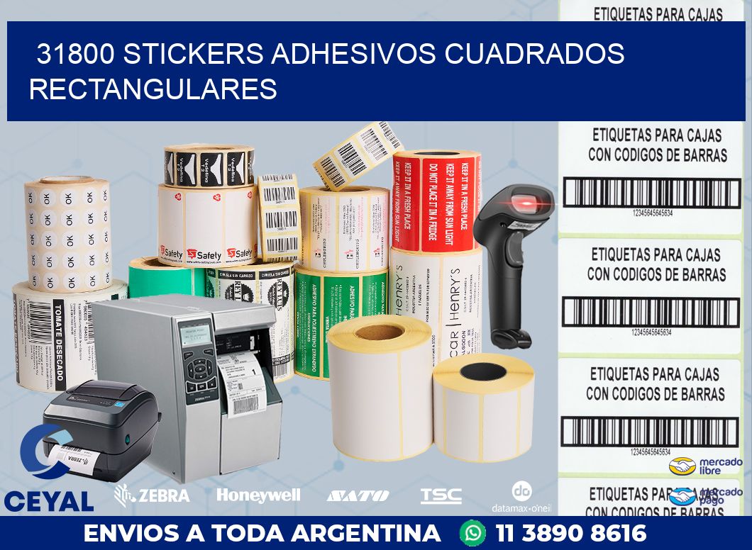 31800 stickers adhesivos cuadrados rectangulares