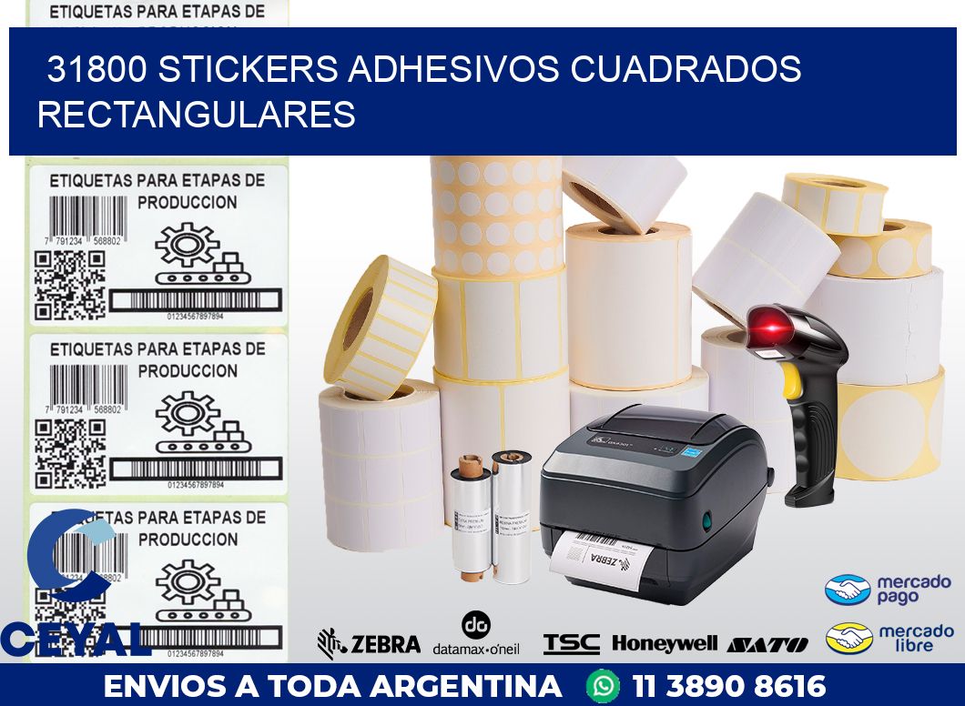 31800 stickers adhesivos cuadrados rectangulares