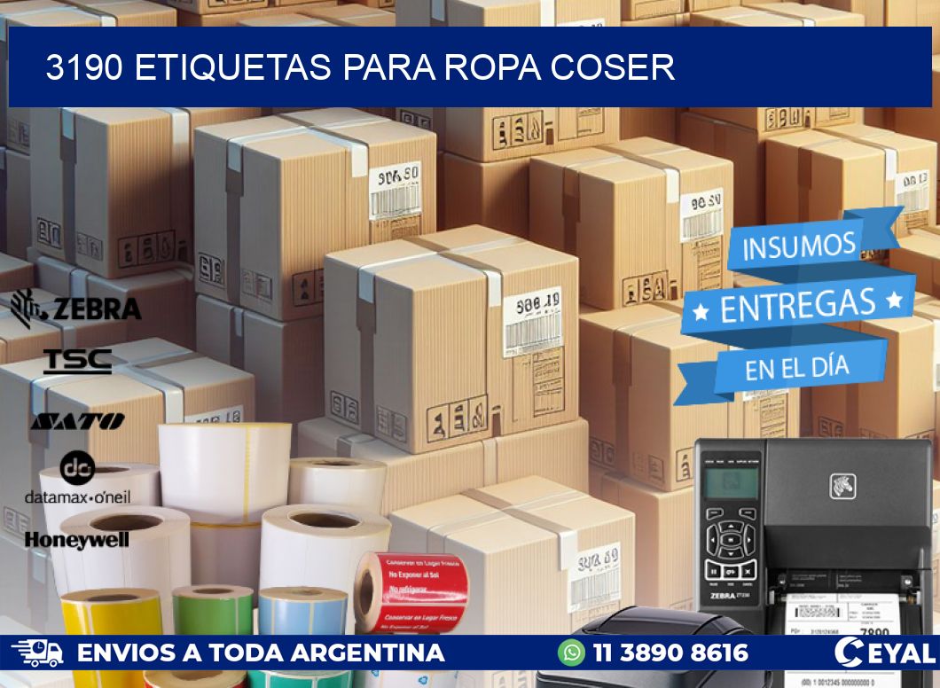 3190 ETIQUETAS PARA ROPA COSER