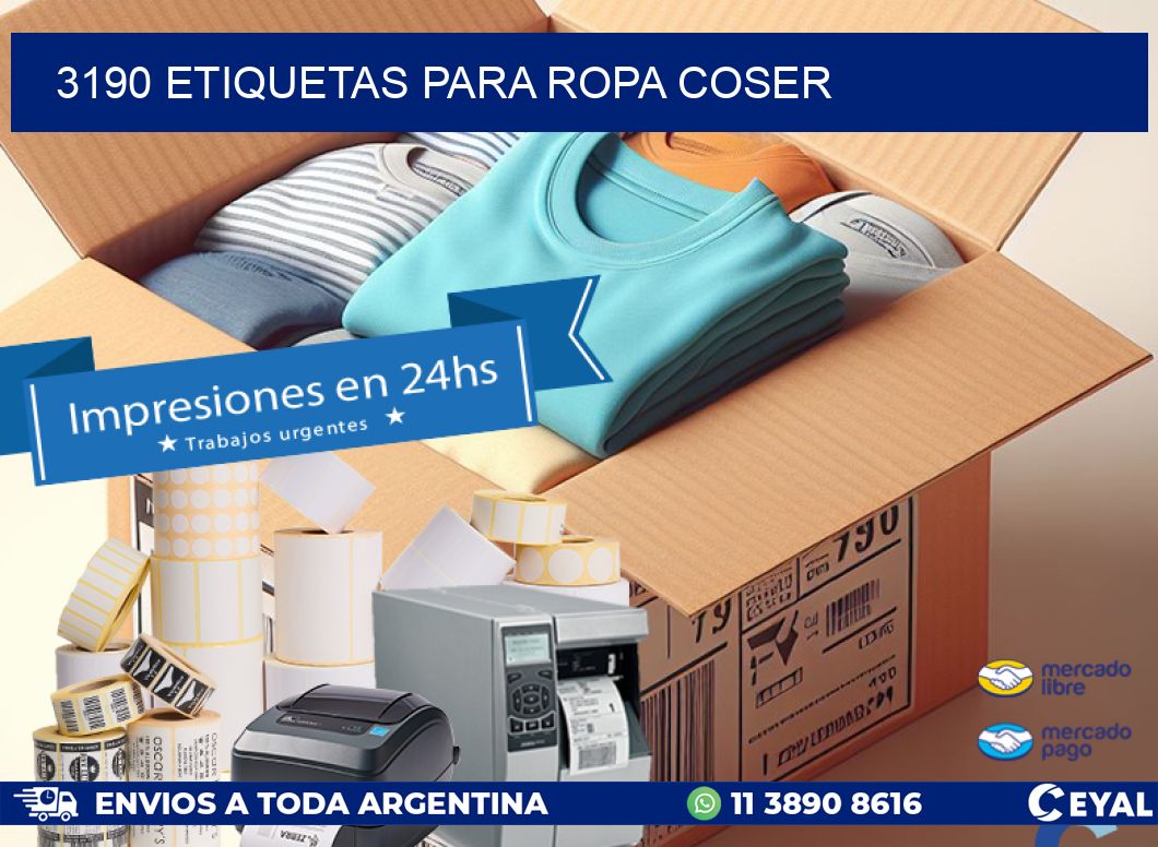 3190 ETIQUETAS PARA ROPA COSER