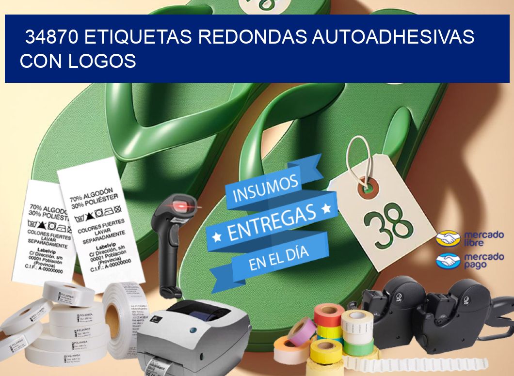 34870 ETIQUETAS REDONDAS AUTOADHESIVAS CON LOGOS