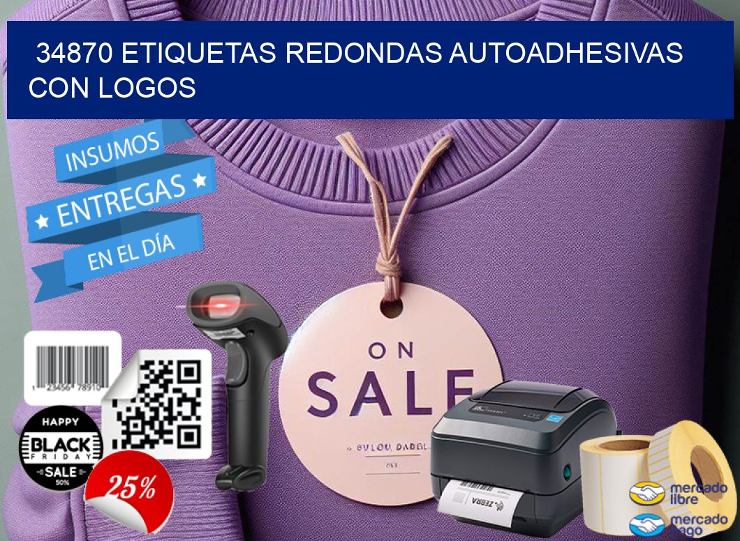 34870 ETIQUETAS REDONDAS AUTOADHESIVAS CON LOGOS