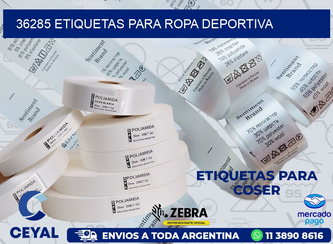 36285 ETIQUETAS PARA ROPA DEPORTIVA