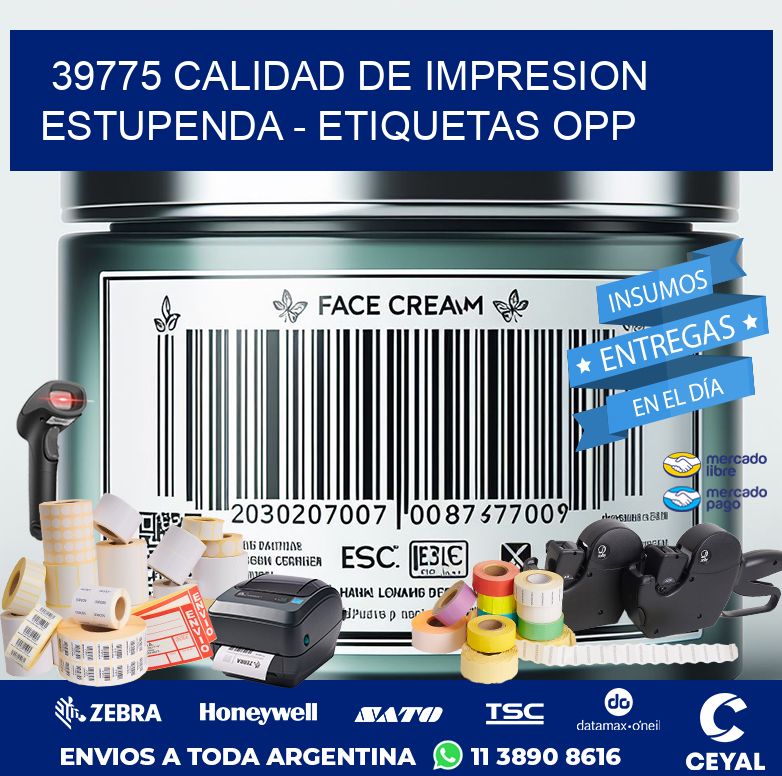 39775 CALIDAD DE IMPRESION ESTUPENDA - ETIQUETAS OPP