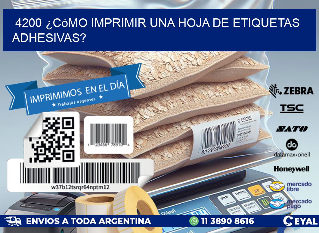 4200 ¿Cómo imprimir una hoja de etiquetas adhesivas?