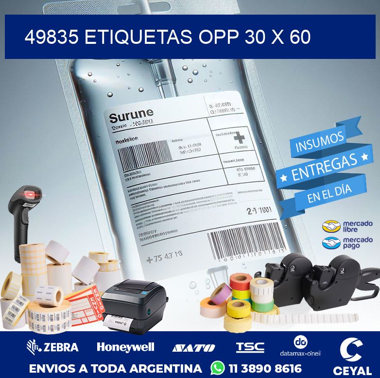 49835 ETIQUETAS OPP 30 X 60