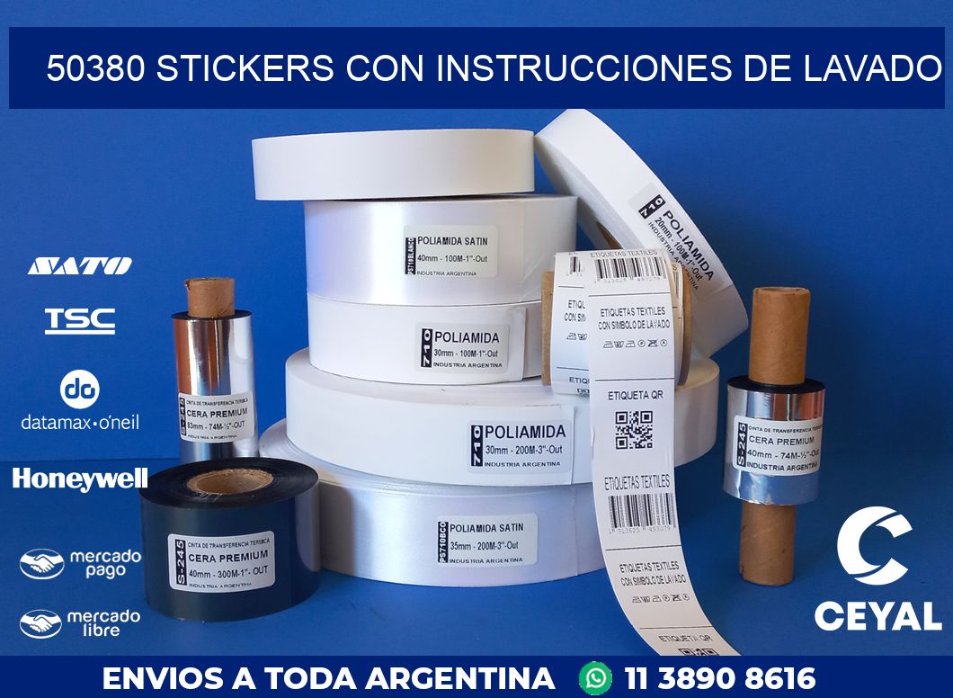 50380 STICKERS CON INSTRUCCIONES DE LAVADO
