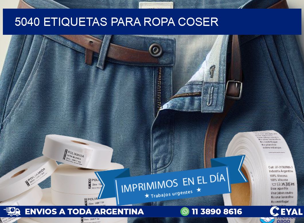 5040 ETIQUETAS PARA ROPA COSER