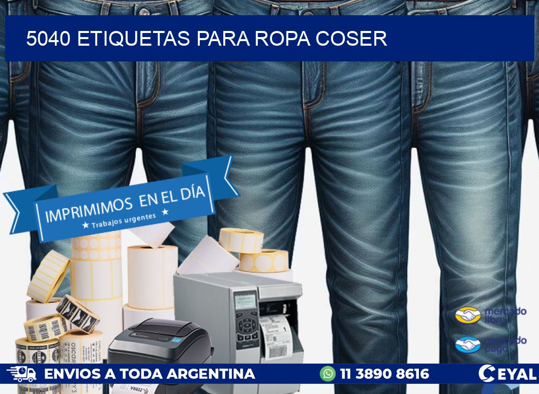 5040 ETIQUETAS PARA ROPA COSER