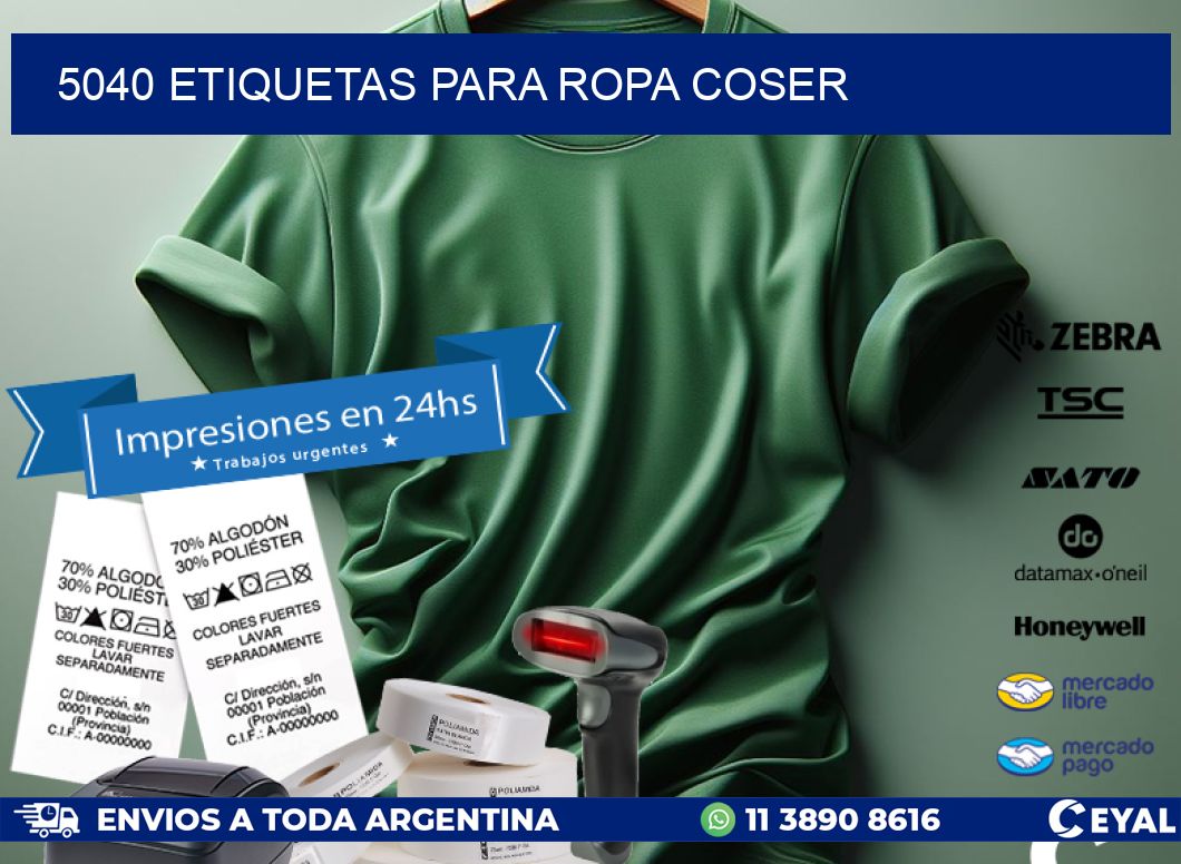 5040 ETIQUETAS PARA ROPA COSER