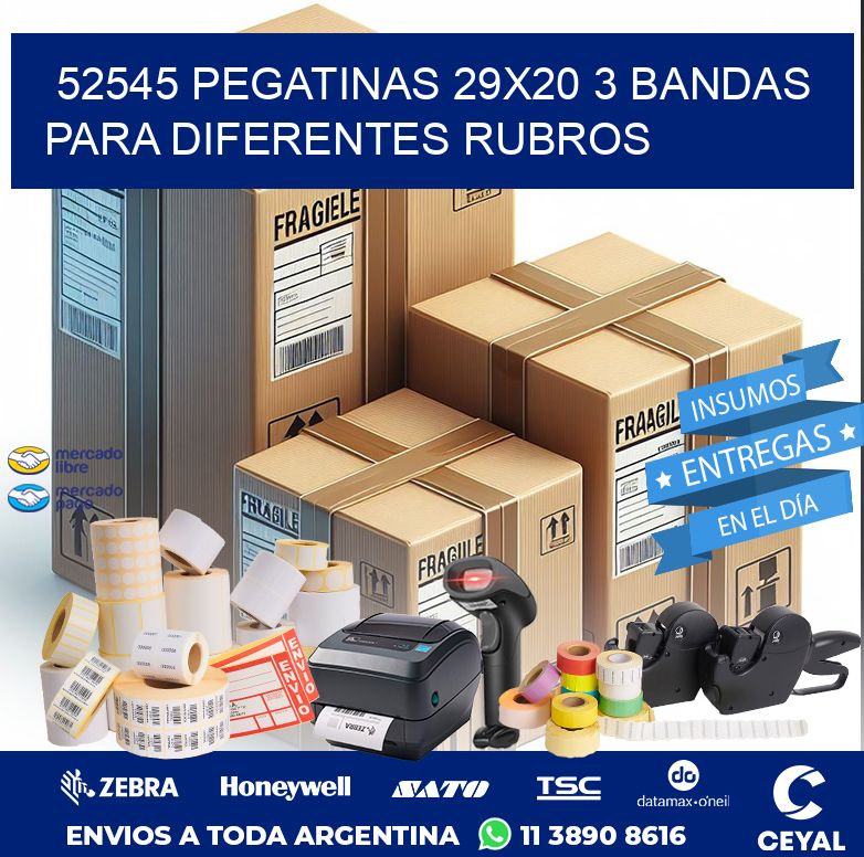 52545 PEGATINAS 29X20 3 BANDAS PARA DIFERENTES RUBROS