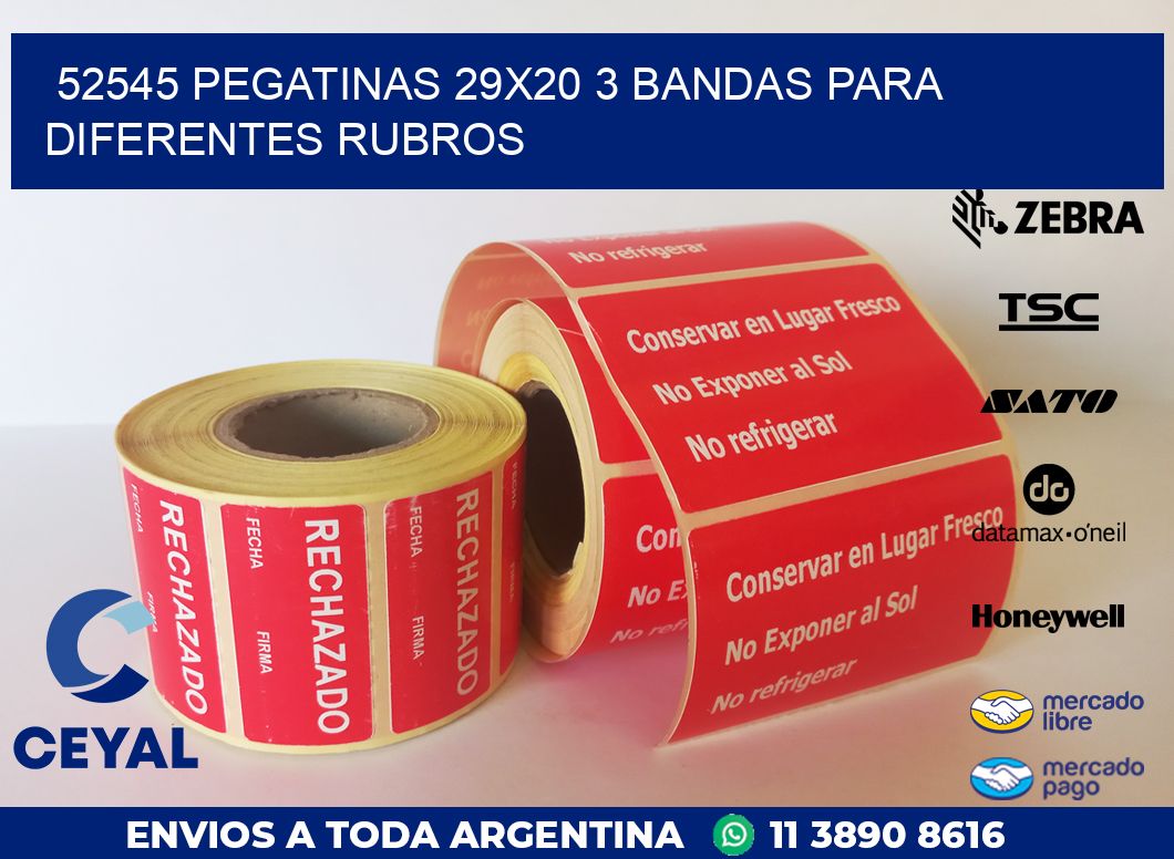 52545 PEGATINAS 29X20 3 BANDAS PARA DIFERENTES RUBROS