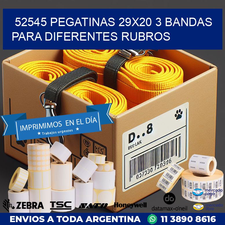 52545 PEGATINAS 29X20 3 BANDAS PARA DIFERENTES RUBROS