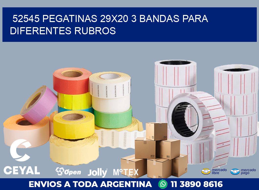 52545 PEGATINAS 29X20 3 BANDAS PARA DIFERENTES RUBROS