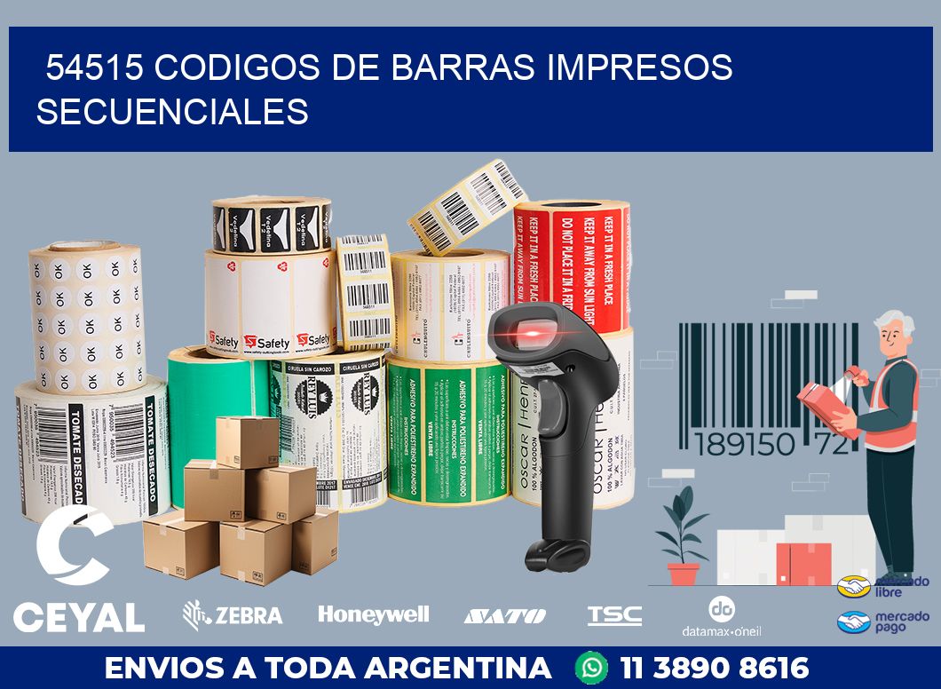 54515 codigos de barras impresos secuenciales