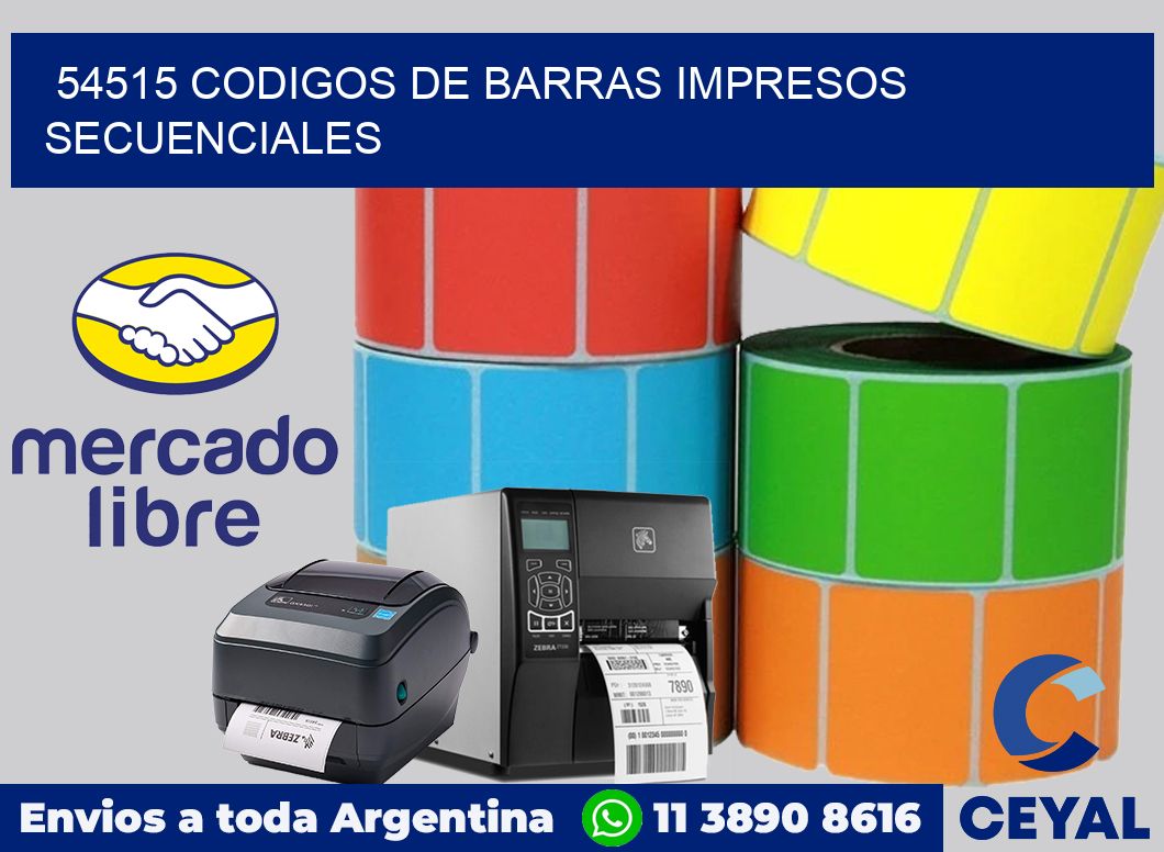 54515 codigos de barras impresos secuenciales