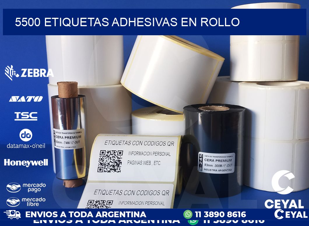 5500 etiquetas adhesivas en rollo