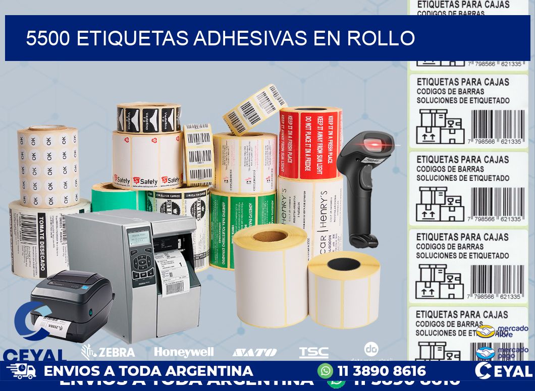 5500 etiquetas adhesivas en rollo