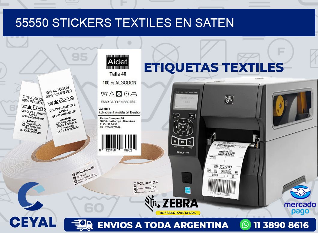 55550 STICKERS TEXTILES EN SATEN