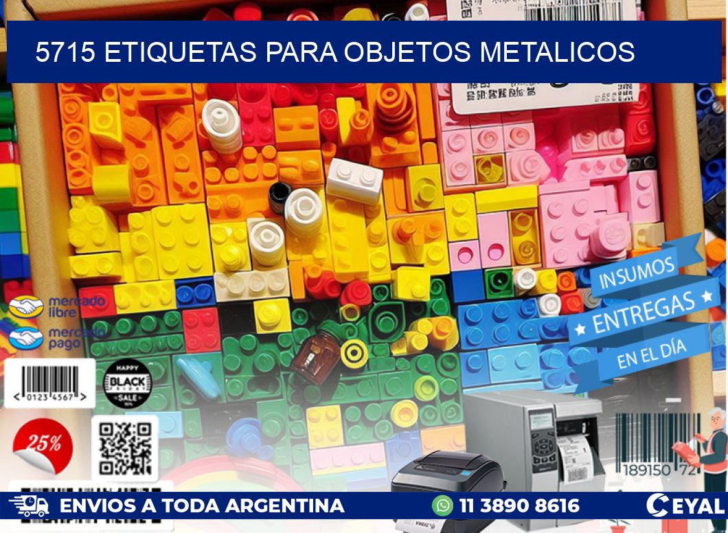 5715 etiquetas para objetos metalicos