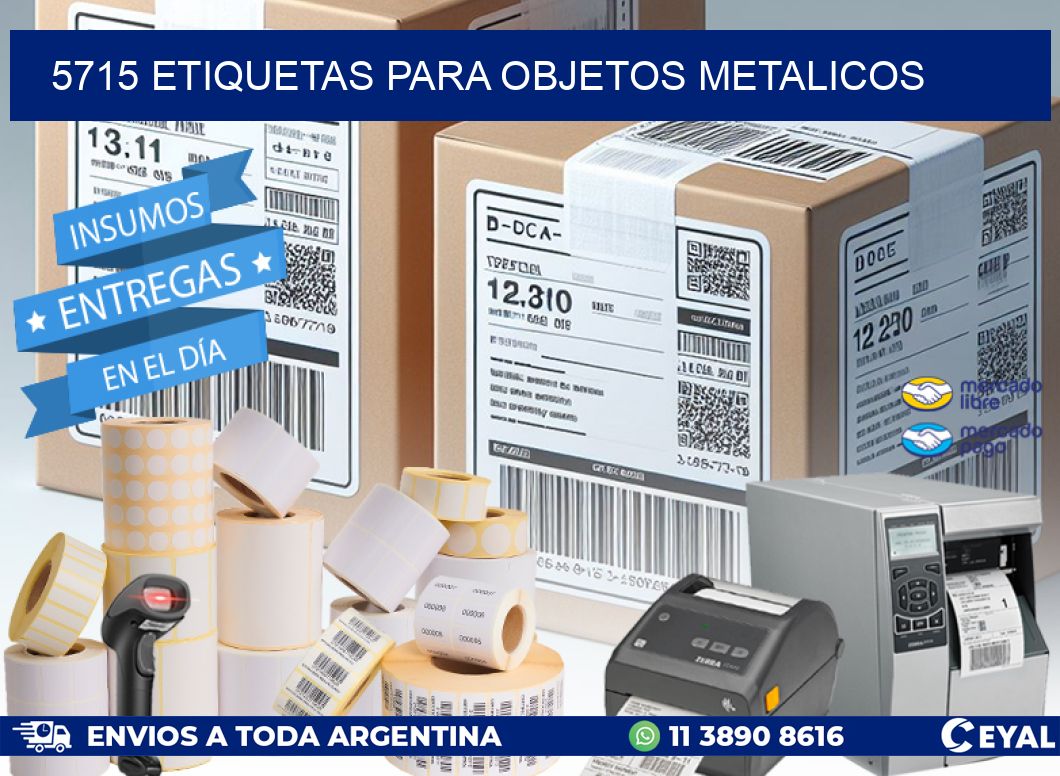 5715 etiquetas para objetos metalicos