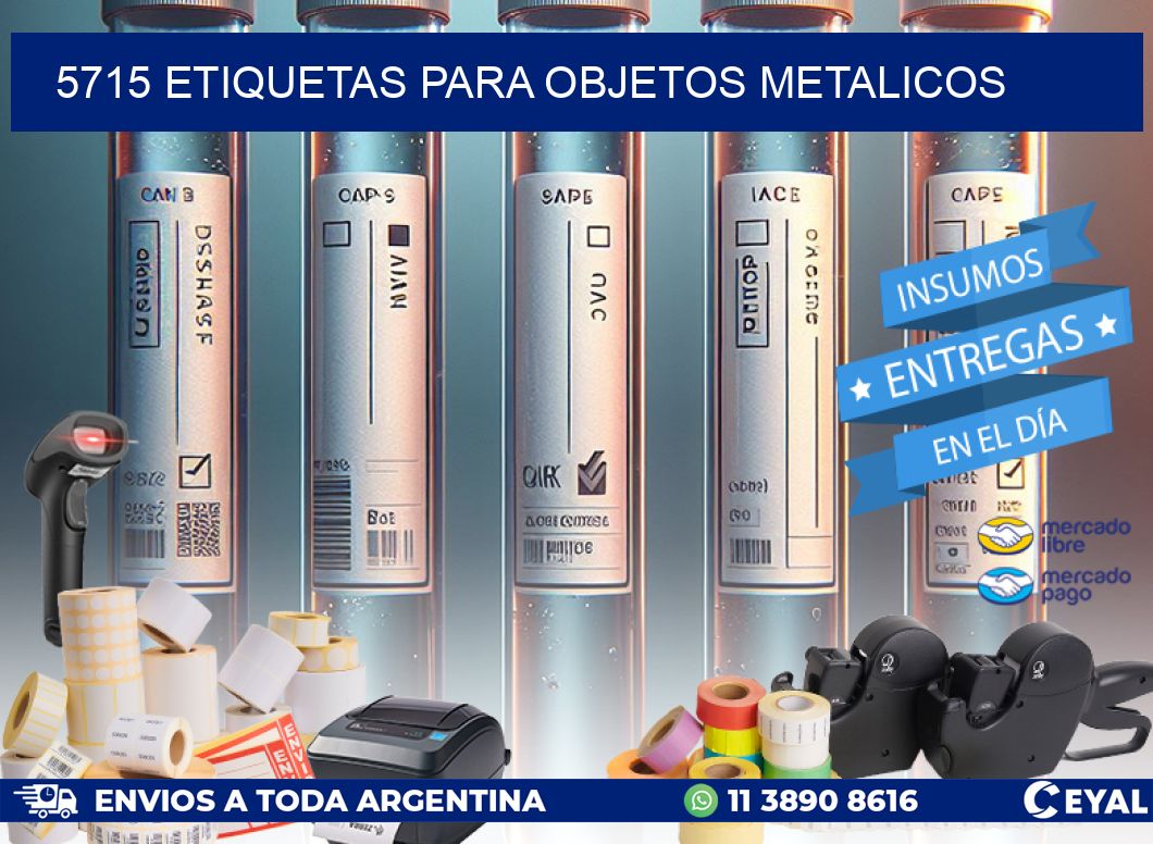 5715 etiquetas para objetos metalicos