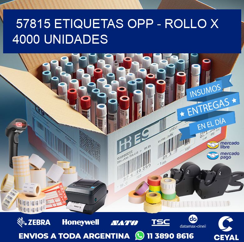 57815 ETIQUETAS OPP - ROLLO X 4000 UNIDADES