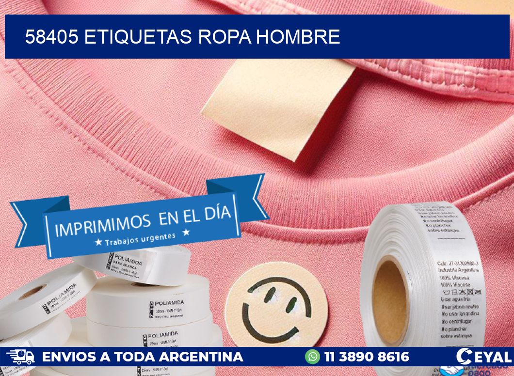 58405 ETIQUETAS ROPA HOMBRE
