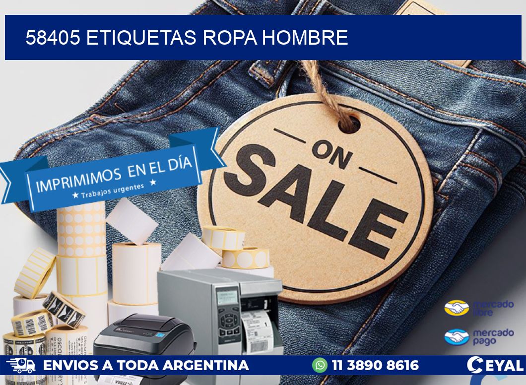 58405 ETIQUETAS ROPA HOMBRE