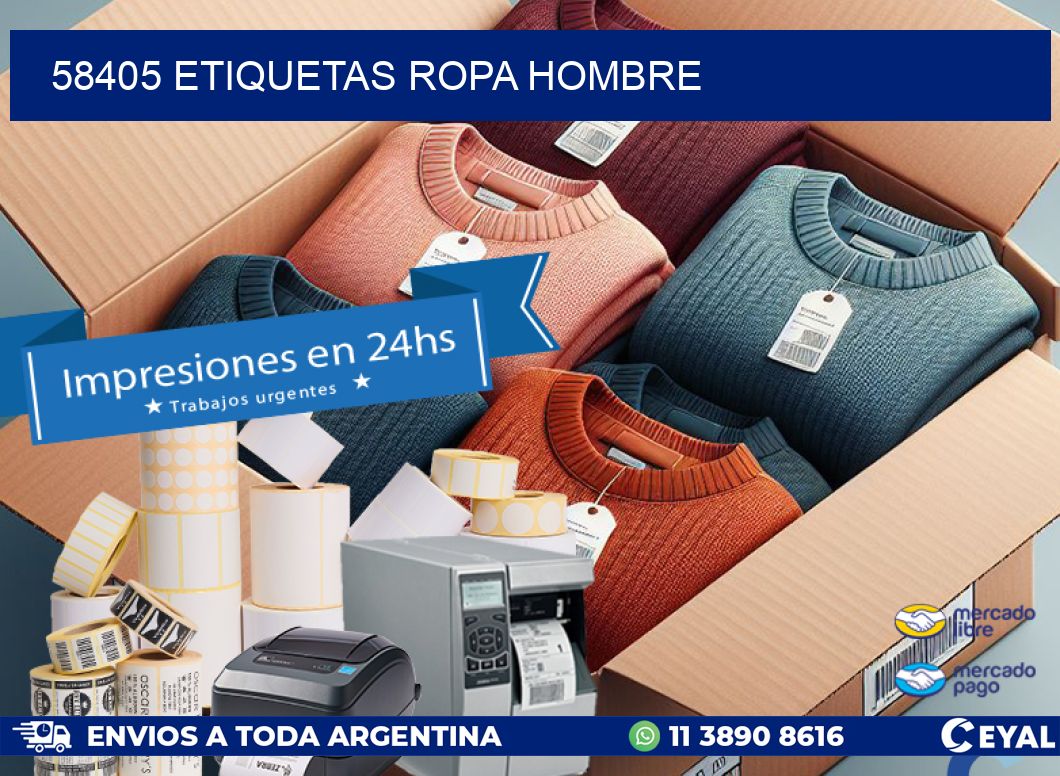 58405 ETIQUETAS ROPA HOMBRE