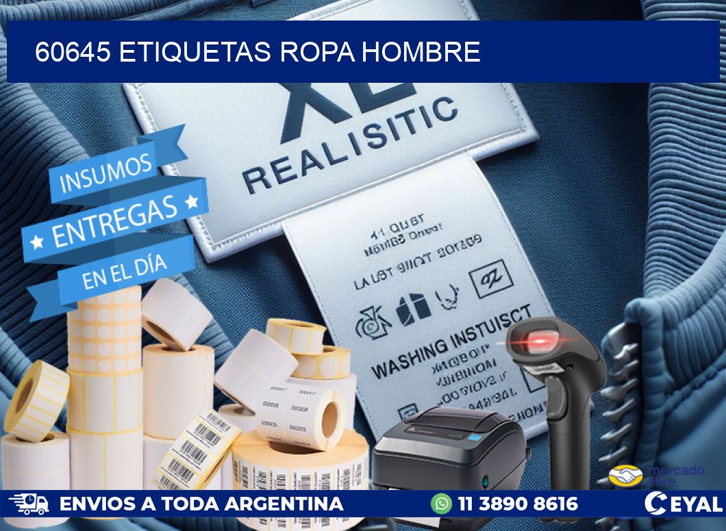 60645 ETIQUETAS ROPA HOMBRE