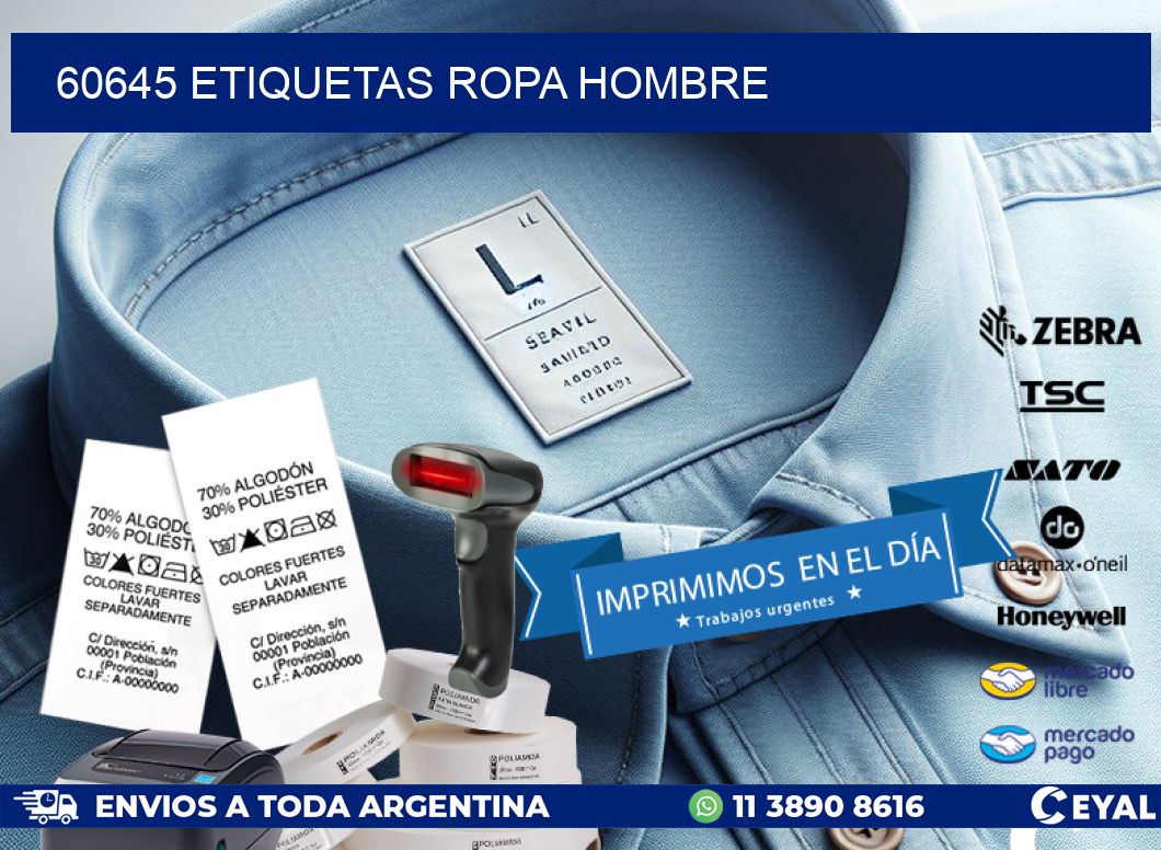 60645 ETIQUETAS ROPA HOMBRE