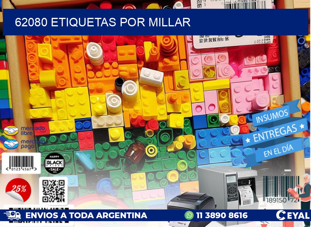 62080 etiquetas por millar