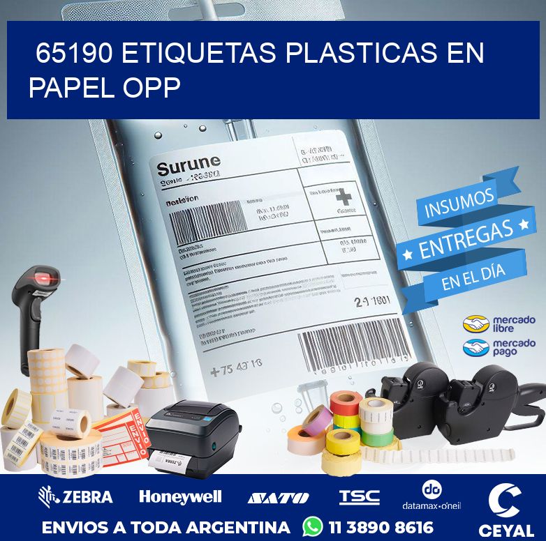 65190 ETIQUETAS PLASTICAS EN PAPEL OPP