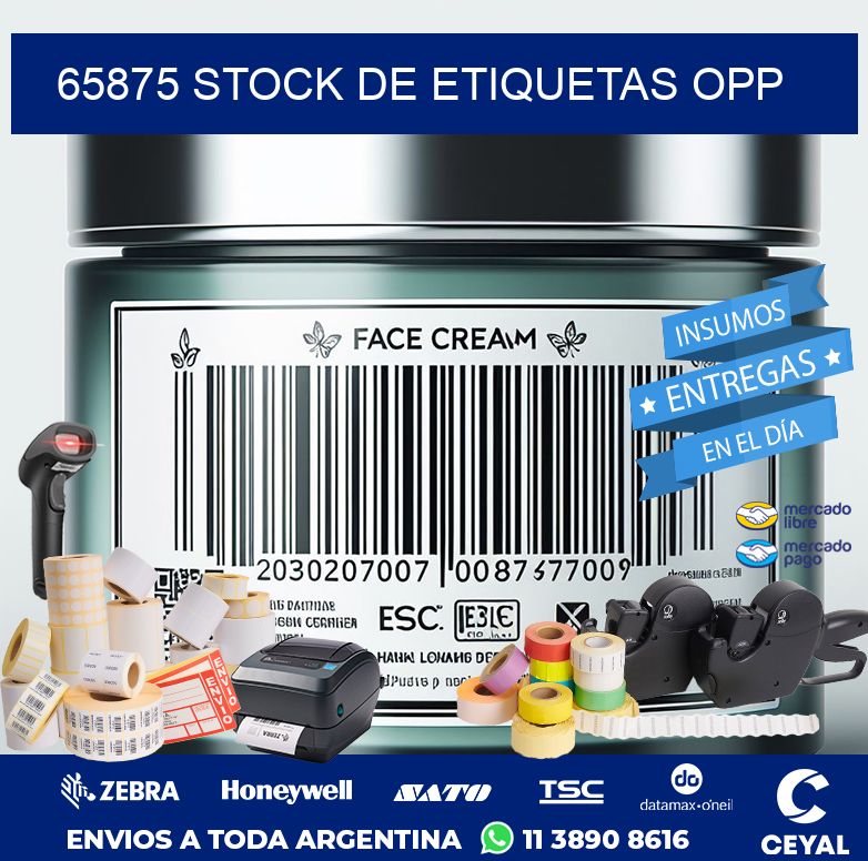 65875 STOCK DE ETIQUETAS OPP