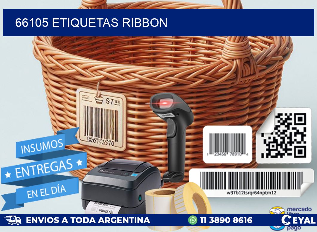 66105 ETIQUETAS RIBBON