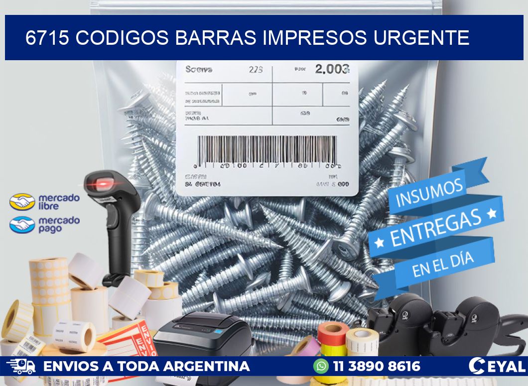 6715 CODIGOS BARRAS IMPRESOS URGENTE
